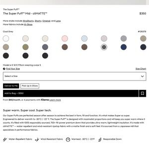 Aritzia Super Puff Mid Jacket - size large fits fitted. Black coat.